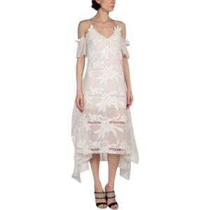 NWT Self-Portrait White Embroidered Dress. Sz 6